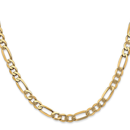 10K Gelbgold 5.25mm Flach Figaro Halskette