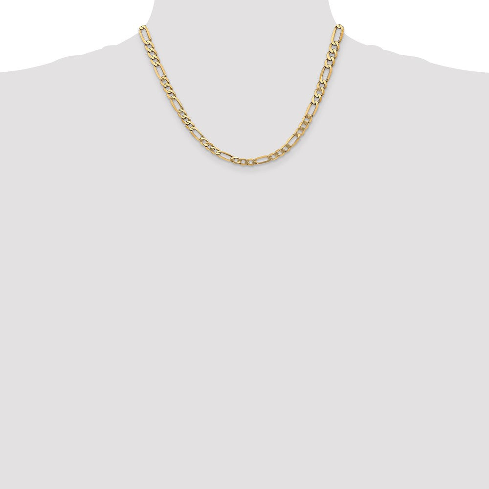 10K Gelbgold 5.25mm Flach Figaro Halskette