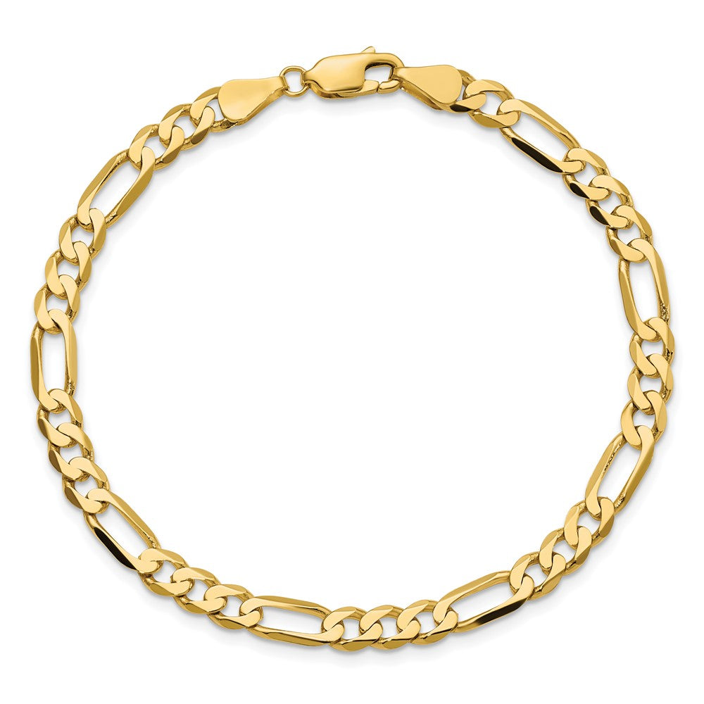 10K Gelbgold 5.25mm Flach Figaro Gliederarmband