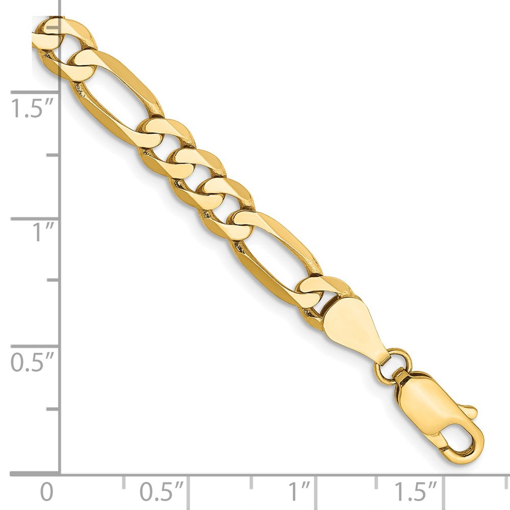 10K Gelbgold 5.25mm Flach Figaro Gliederarmband