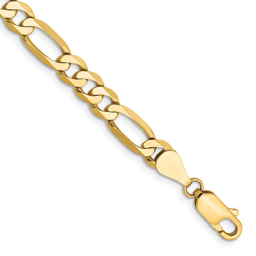 10K Gelbgold 5.25mm Flach Figaro Gliederarmband