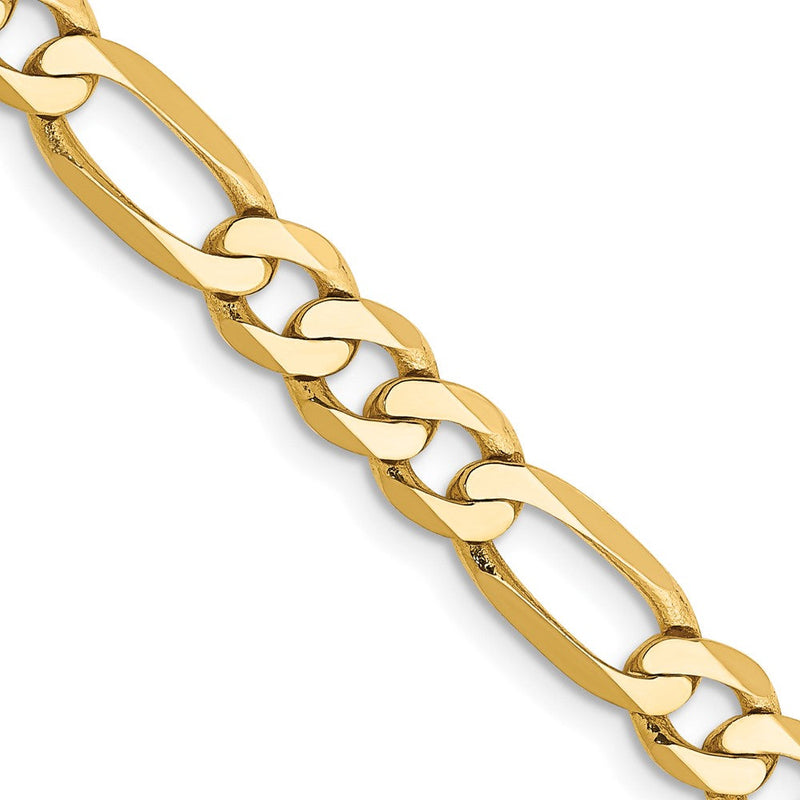 10K Gelbgold 5.25mm Flach Figaro Halskette