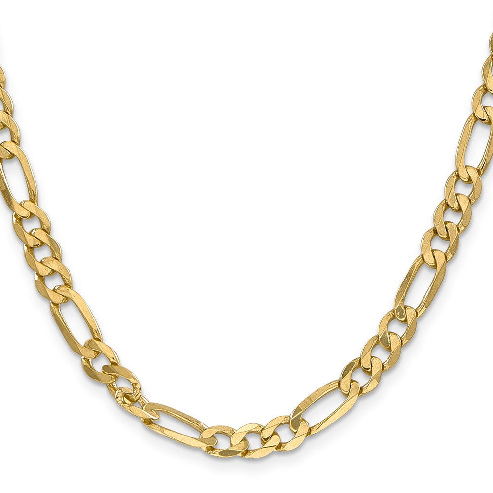 10K Gelbgold 6.25mm Flach Figaro Halskette