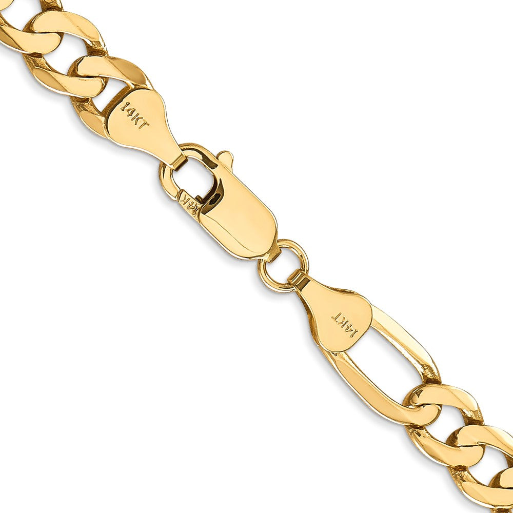 10K Gelbgold 7mm Flach Figaro Halskette