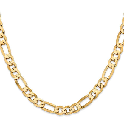10K Gelbgold 7.5mm Flach Figaro Halskette