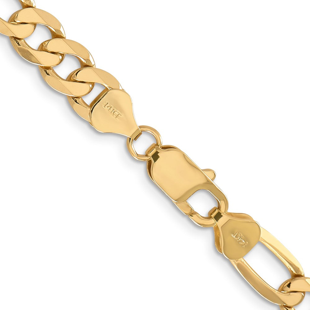 10K Gelbgold 7.5mm Flach Figaro Halskette