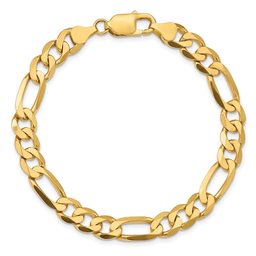 10K Gelbgold 7.5mm Flach Figaro Gliederarmband