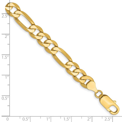 10K Gelbgold 7.5mm Flach Figaro Gliederarmband
