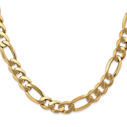 10K Gelbgold 8.75mm Flach Figaro Halskette