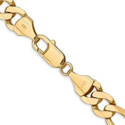 10K Gelbgold 8.75mm Flach Figaro Halskette