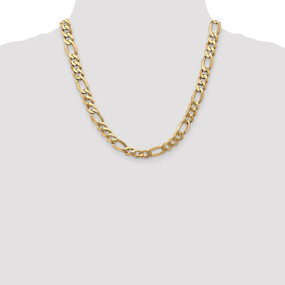 10K Gelbgold 8.75mm Flach Figaro Halskette