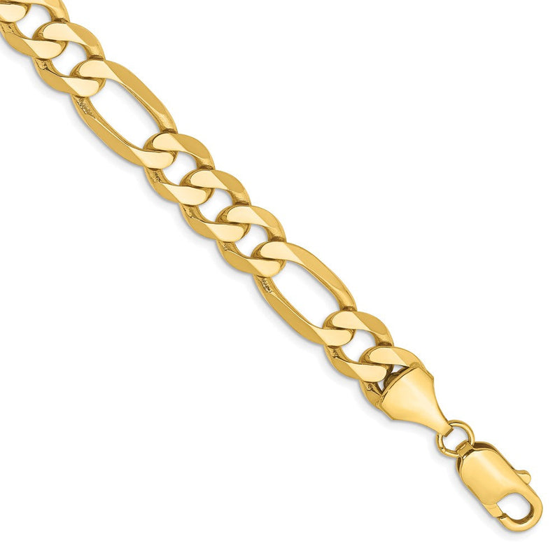 10K Gelbgold 8.75mm Flach Figaro Gliederarmband