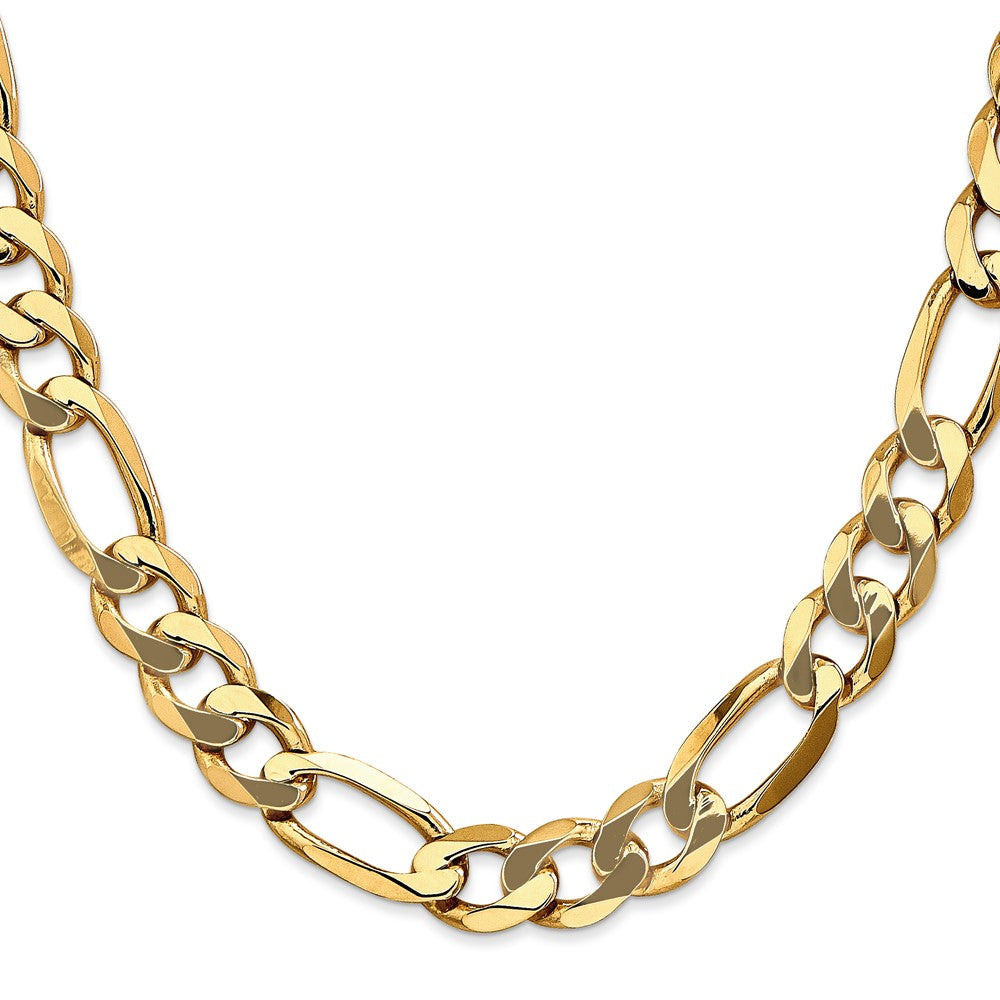 10K Gelbgold 10mm Flach Figaro Halskette
