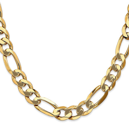 10K Gelbgold 10mm Flach Figaro Halskette