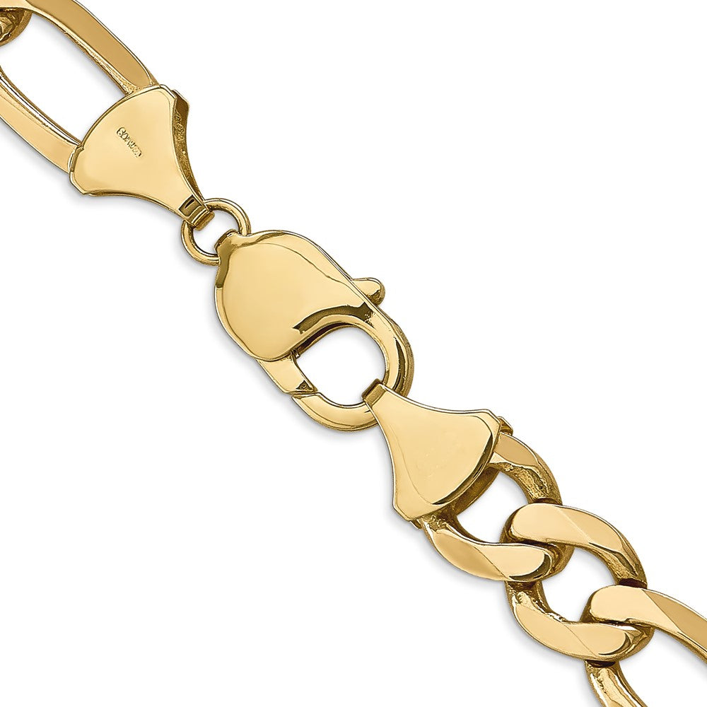 10K Gelbgold 10mm Flach Figaro Halskette