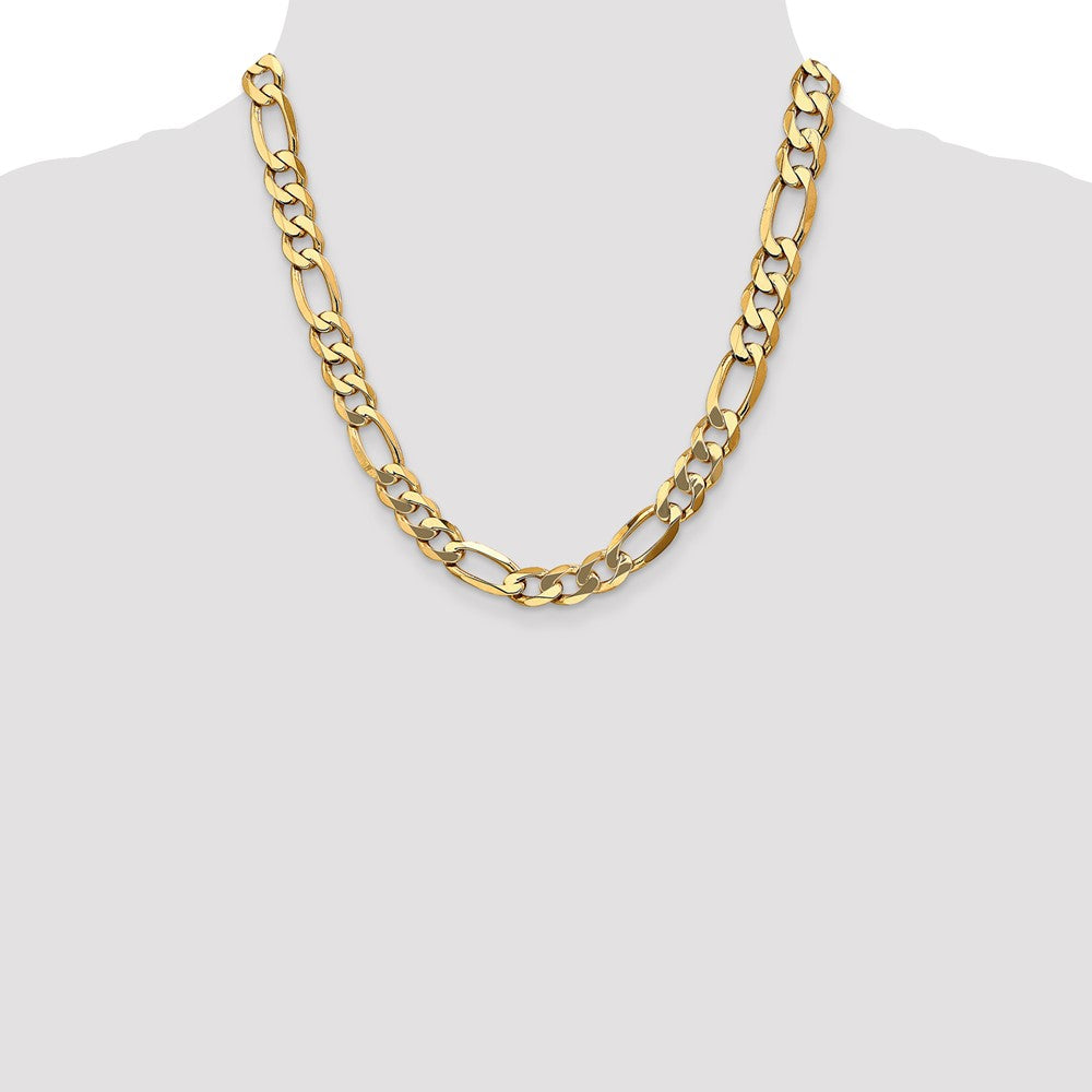 10K Gelbgold 10mm Flach Figaro Halskette