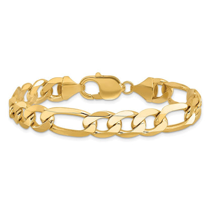 10K Gelbgold 10mm Flach Figaro Gliederarmband