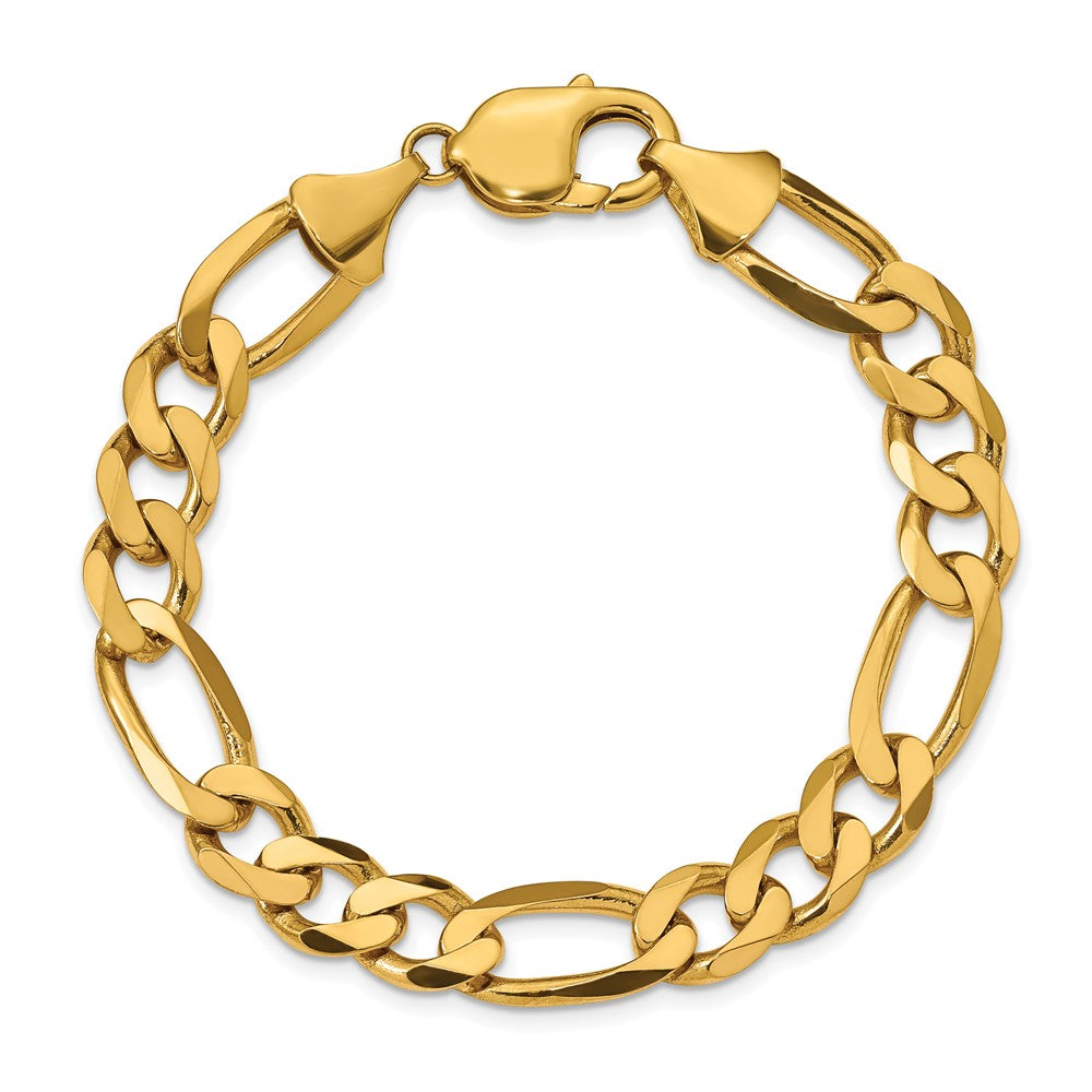 10K Gelbgold 10mm Flach Figaro Gliederarmband