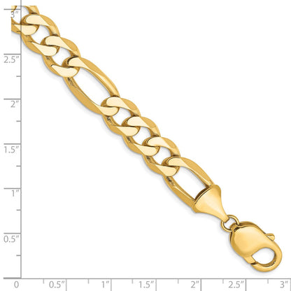 10K Gelbgold 10mm Flach Figaro Gliederarmband