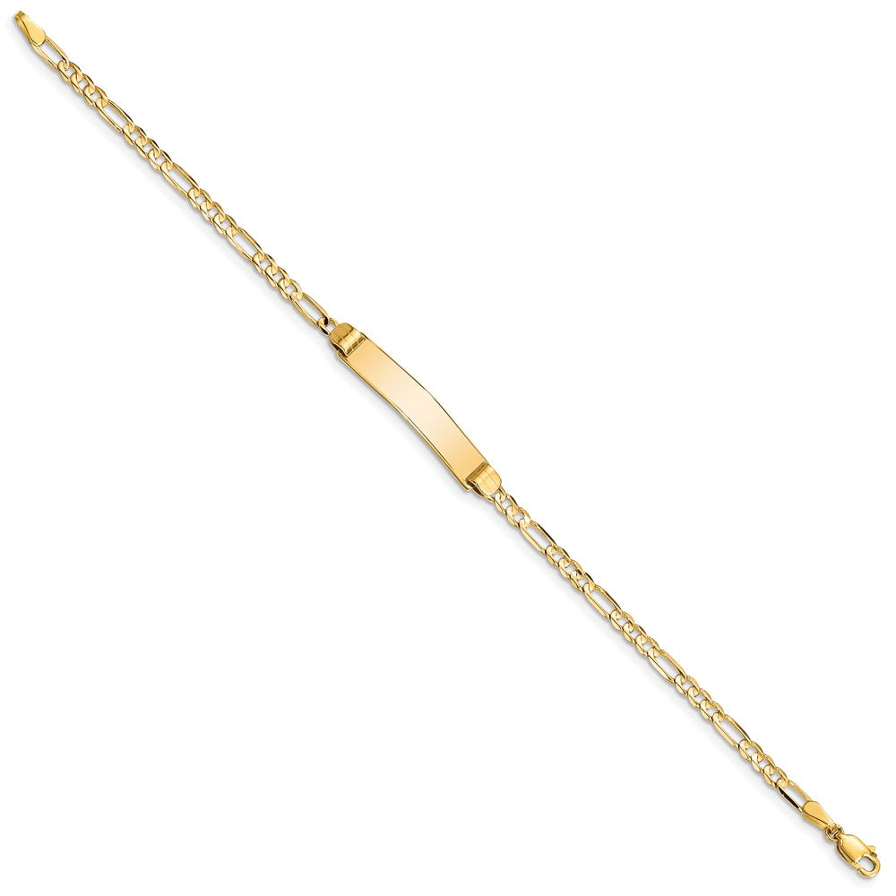 10K Gelbgold Figaro Glieder Id Gliederarmband