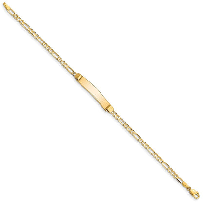 10K Gelbgold Figaro Glieder Id Gliederarmband