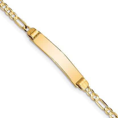 10K Gelbgold Figaro Glieder Id Gliederarmband