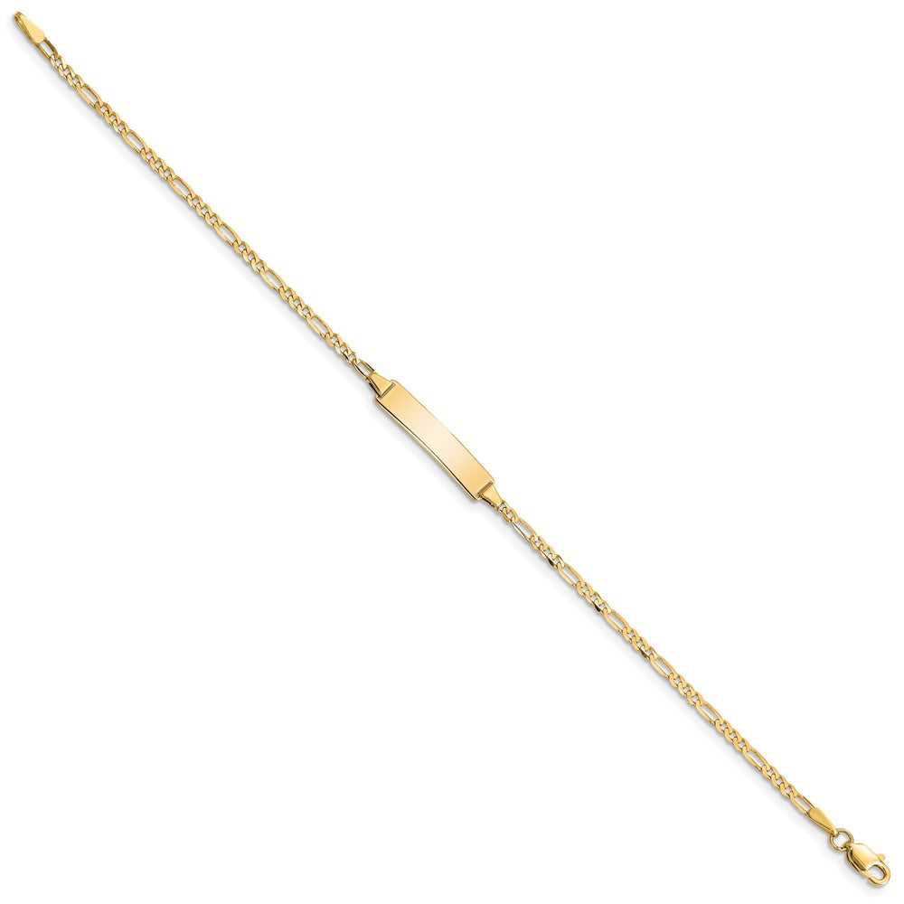 10K Gelbgold Figaro Glieder Id Gliederarmband