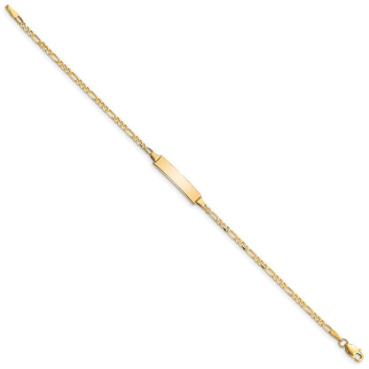 10K Gelbgold Figaro Glieder Id Gliederarmband