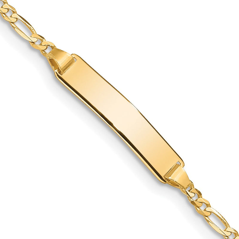 10K Gelbgold Figaro Glieder Id Gliederarmband