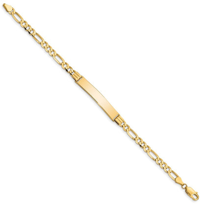 10K Gelbgold Figaro Glieder Id Gliederarmband