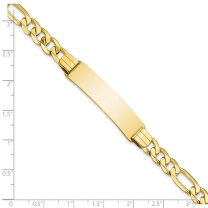 10K Gelbgold Figaro Glieder Id Gliederarmband