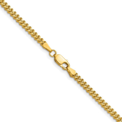 10K Gelbgold 2mm Franco Halskette