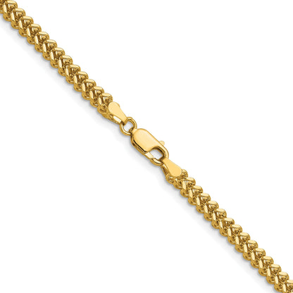 10K Gelbgold 2.5mm Franco Halskette