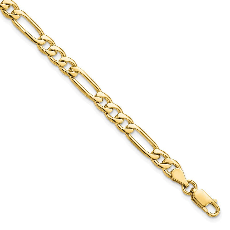 10K Gelbgold 5.25mm Fantasie Poliert Glieder Gliederarmband