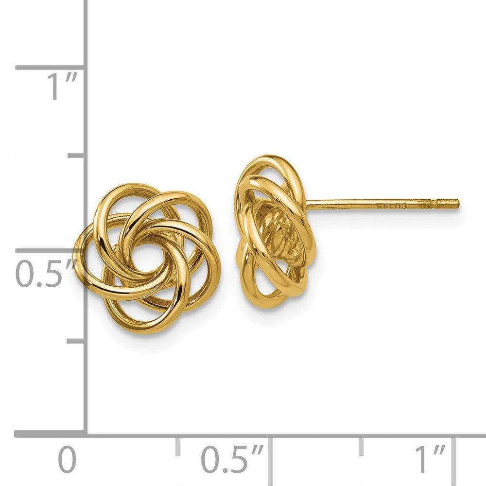 10K Gelbgold Liebe Knoten Ohrringe