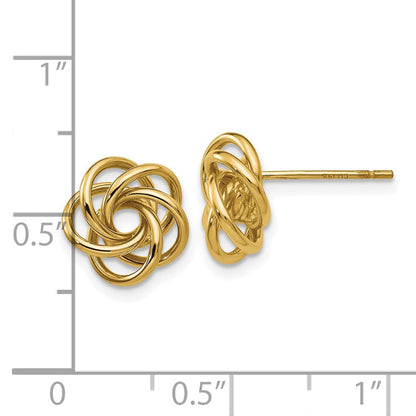 10K Gelbgold Liebe Knoten Ohrringe