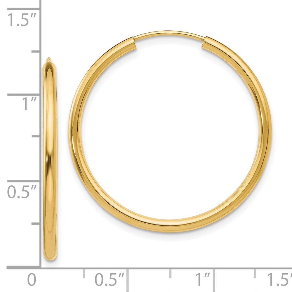 10K Gelbgold Poliert Rund Endlos 2mm Creolen