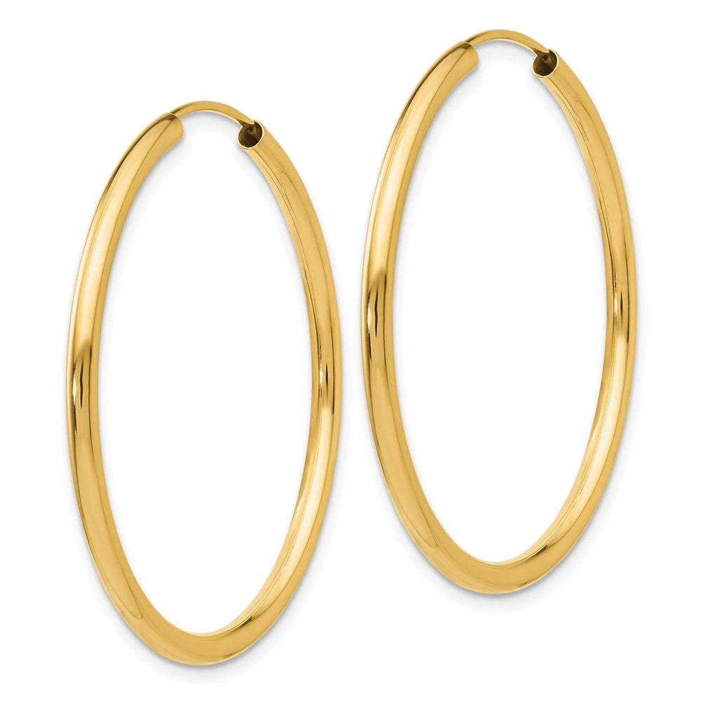 10K Gelbgold Poliert Rund Endlos 2mm Creolen