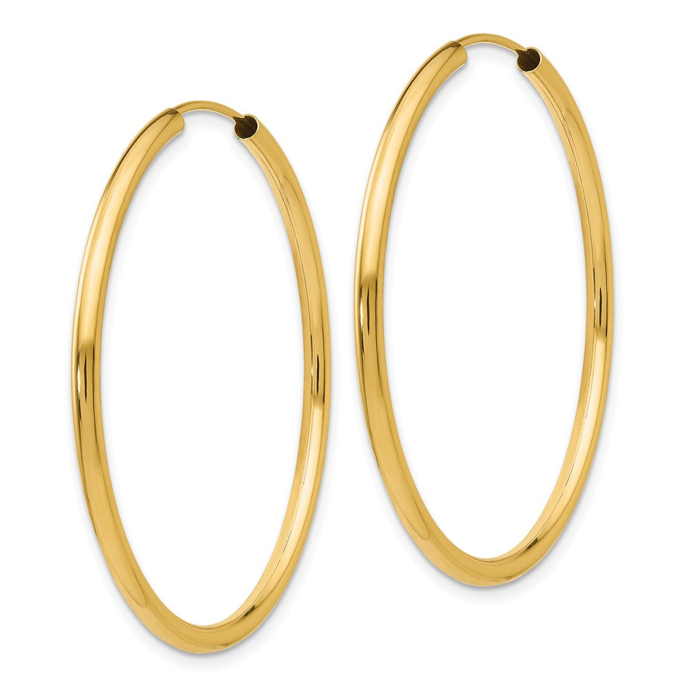10K Gelbgold Poliert Rund Endlos 2mm Creolen