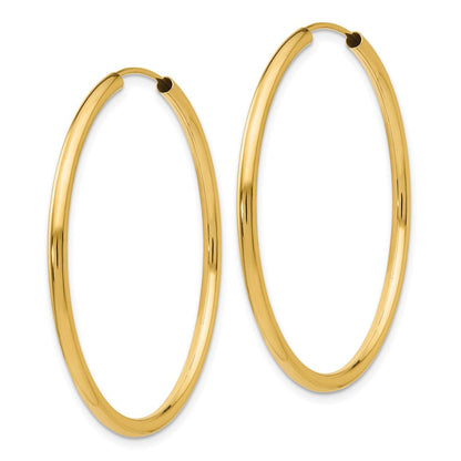 10K Gelbgold Poliert Rund Endlos 2mm Creolen