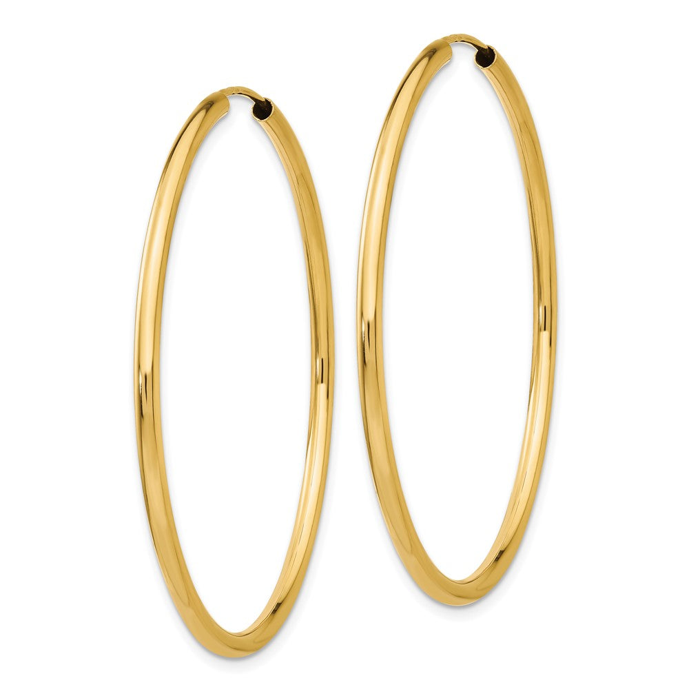 10K Gelbgold Poliert Rund Endlos 2mm Creolen