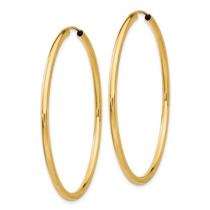 10K Gelbgold Poliert Rund Endlos 2mm Creolen