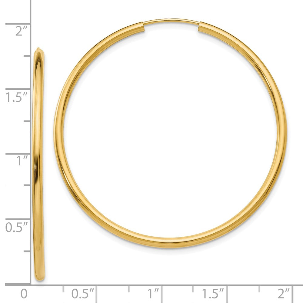 10K Gelbgold Poliert Rund Endlos 2mm Creolen