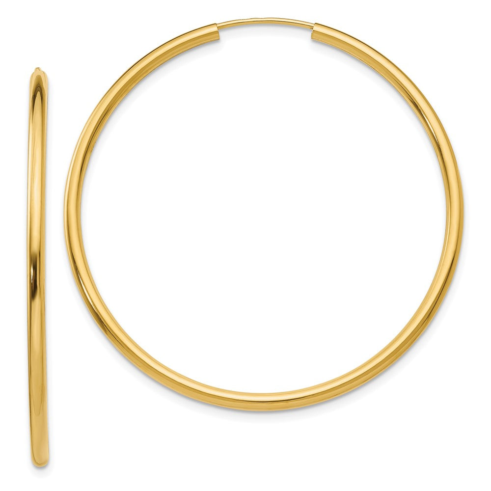 10K Gelbgold Poliert Rund Endlos 2mm Creolen