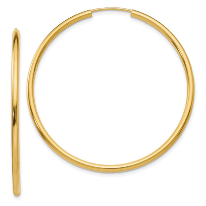 10K Gelbgold Poliert Rund Endlos 2mm Creolen