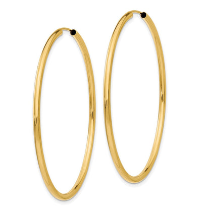 10K Gelbgold Poliert Rund Endlos 2mm Creolen