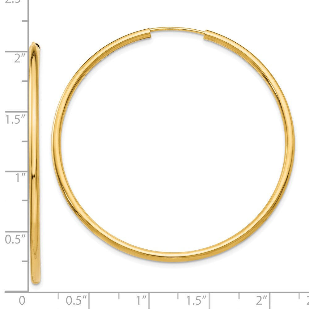 10K Gelbgold Poliert Rund Endlos 2mm Creolen