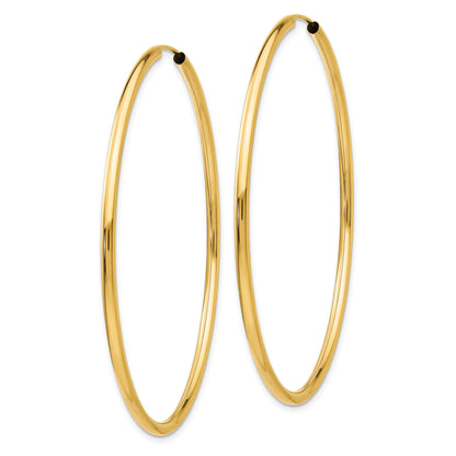 10K Gelbgold Poliert Rund Endlos 2mm Creolen