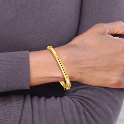 10K Gelbgold 4/16 Hoch Poliert Klappbar Armreif Armband