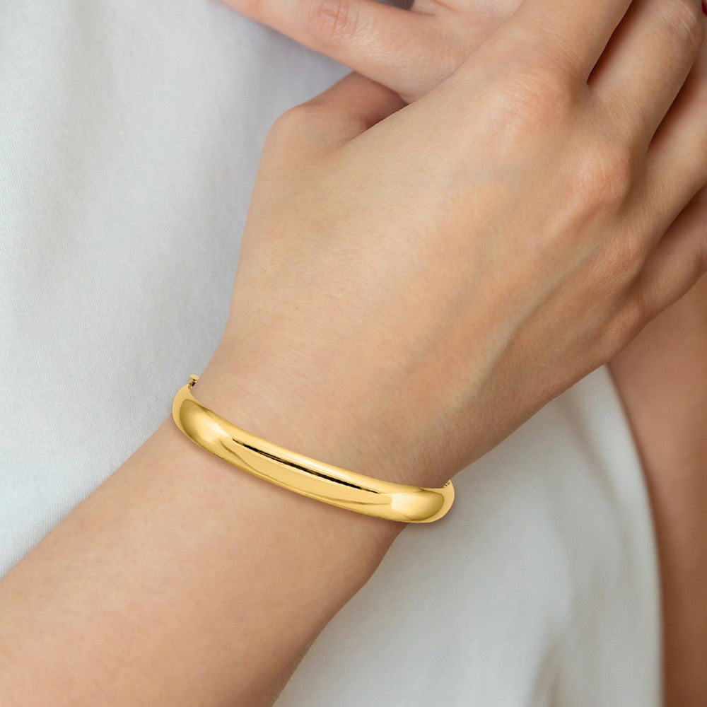 10K Gelbgold 5/16 Hoch Poliert Klappbar Armreif Armband
